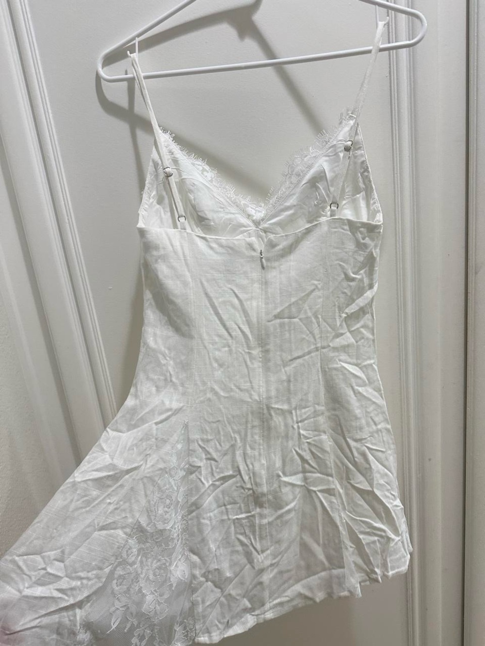 Princess Polly White Lace Trim Mini Slip Dress - Picture 4 of 5